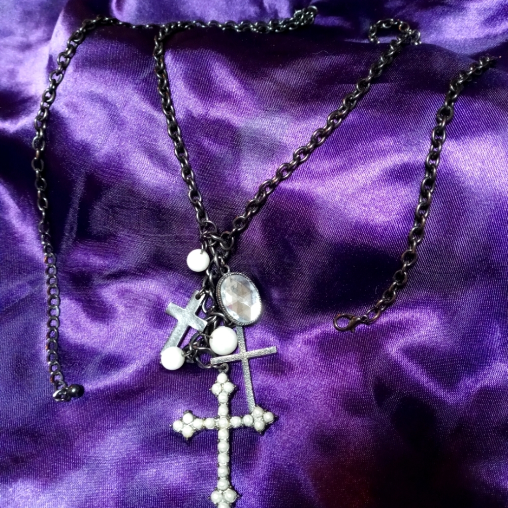 Black Gothic Cross Vintage Necklace